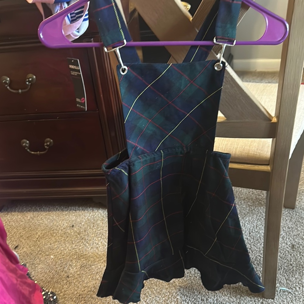 Bonnie Jean Plaid Kids Dress - Green and Blue